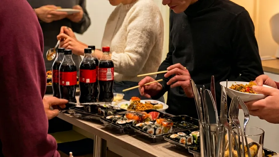 Apero-Snacks und Getränke in gemeinsamer Runde